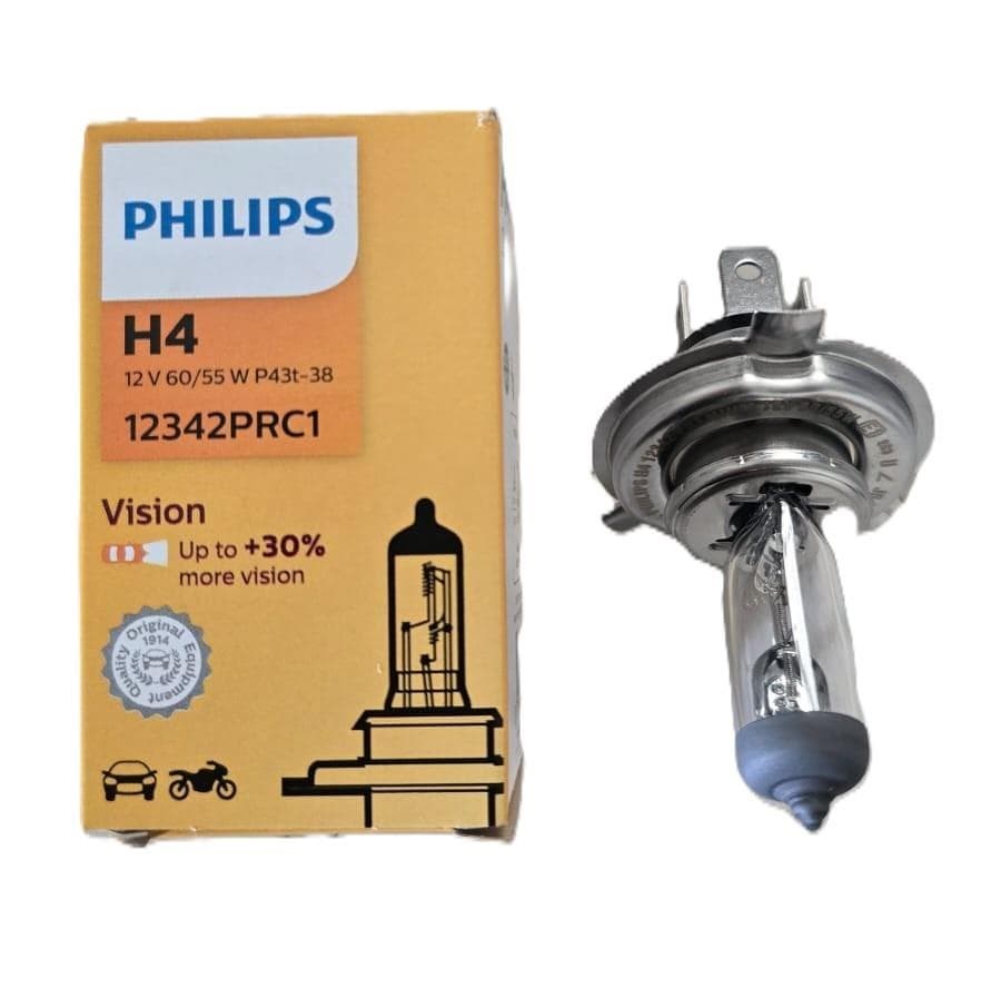 Foto 1 Bombilla Halógena Philips H4 Vision 12V 60/55W 12342PRC1 (1 Unidad)