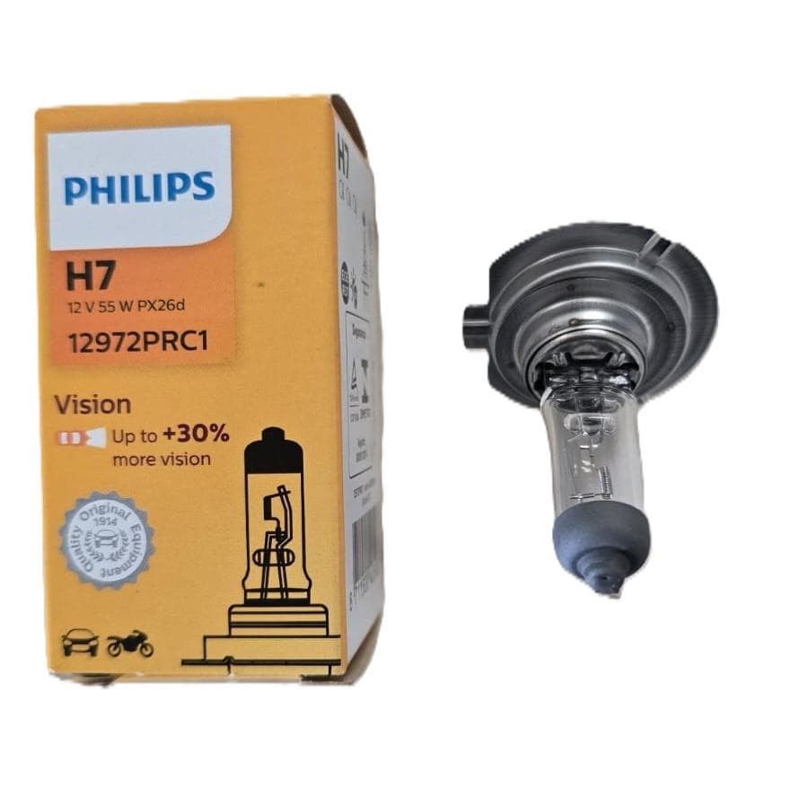 Foto 1 Bombilla Halógena Philips H7 12V 55W Vision Premium (+30% Visión)