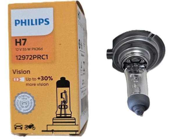 Bombilla Halógena Philips H7 12V 55W Vision Premium (+30% Visión)