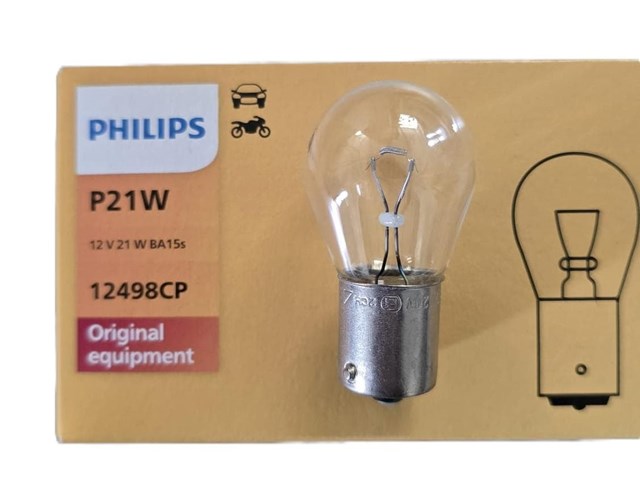 Philips Bombillas Vision P21W BA15S 12V/21W - 12498CP