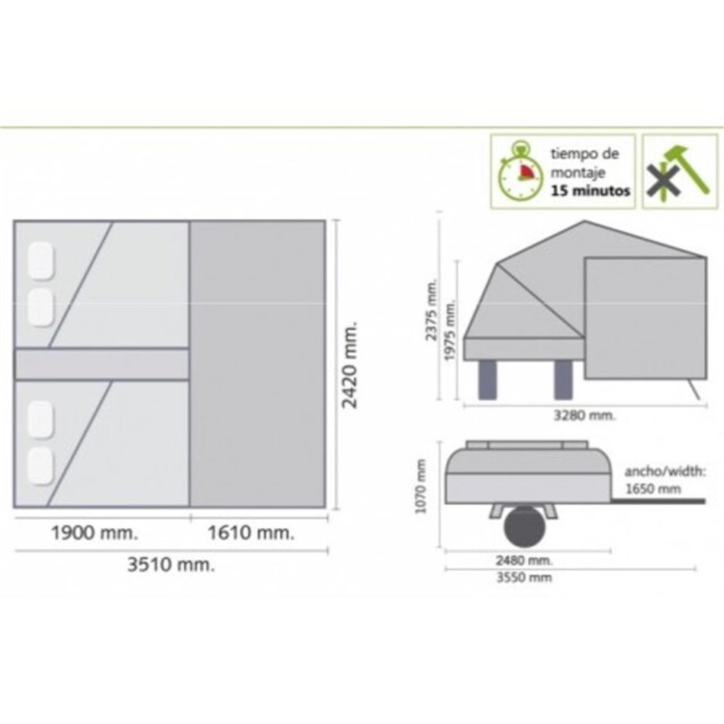 Foto 4 Remolque tienda comanche explorer grayline