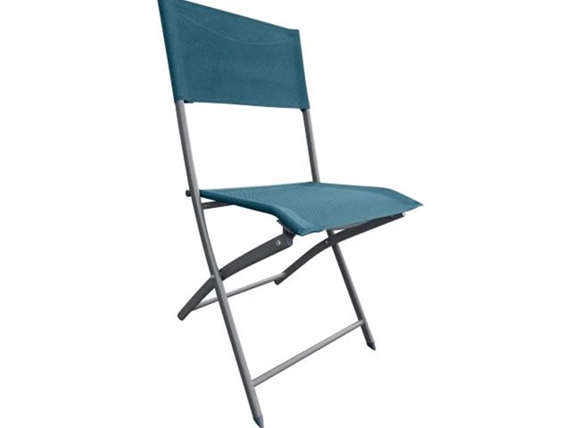 Silla Acero Textileno Color Azul plegable