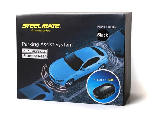 Steelmate PTS411EX Asistente de Aparcamiento Frontal o Trasero con Sensores Negros y Zumbador